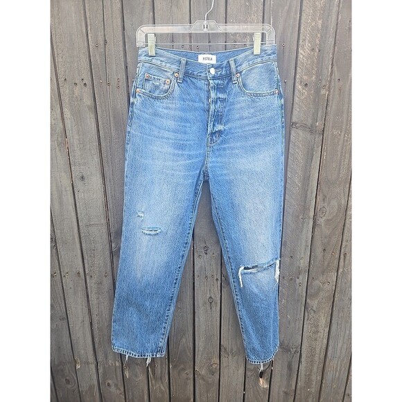 pistola Denim - Pistola Denim Women’s Size 27 Distressed Straight Leg Jeans Blue Wash